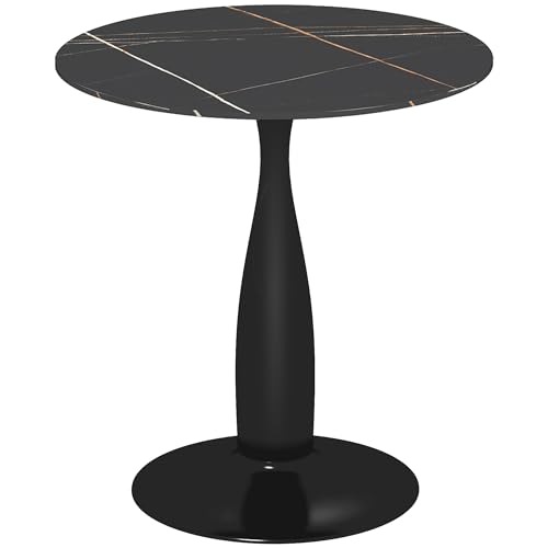 HOMCOM Esstisch, Runder Küchentisch, Moderner Esszimmertisch Kaffeetisch mit Stahlgestell, Bartisch für 2 Personen, Ø70 x 74 cm, Schwarz HOMCOM Esstisch, Runder Küchentisch, Moderner Esszimmertisch Kaffeetisch mit Stahlgestell, Bartisch für 2 Personen, Ø70 x 74 cm, Schwarz von HOMCOM