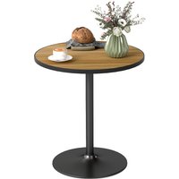 HOMCOM Esstisch, Runder Küchentisch, Moderner Esszimmertisch mit Holzoptikplatte für 4 Personen, Kaffeetisch für Wohnzimmer, Ø70 x 76 cm, Eiche   Aosom von HOMCOM