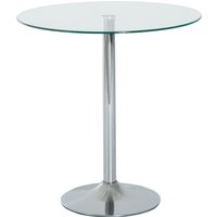 HOMCOM Esstisch, Runder Küchentisch mit Tischplatte aus Glas, Moderner Kaffeetisch Bartisch mit Metallgestell, Esszimmertisch für 2 Personen, Ø70 x 74,5 cm, Transparent   Aosom von HOMCOM