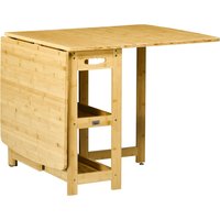 HOMCOM Esstisch, Klapptisch, Esszimmertisch, Küchentisch mit Ablagefächer, verstellbaren Füße, Bambus, Naturholz, 149,5 x 80 x 73,5 cm  Aosom von HOMCOM