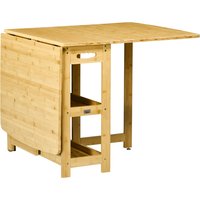 HOMCOM Esstisch Klapptisch Esszimmertisch Küchentisch mit Ablagefächer und verstellbaren Füße Landhausstil Bambus Naturholz 149,5 x 80 x 73,5 cm von HOMCOM