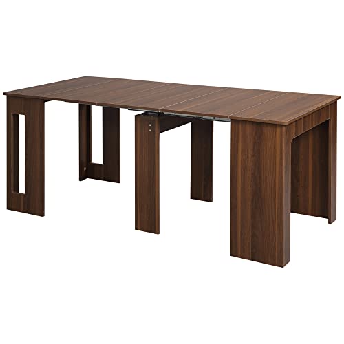 HOMCOM Esstisch Klapptisch ausziehbarer Küchentisch Esszimmertisch für Wohnzimmer Esszimmer Modernes Design Braun 180 x 85 x 75cm von HOMCOM