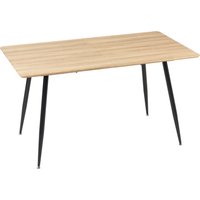 HOMCOM Esstisch  Moderner Küchentisch für 4 Personen, Esszimmertisch in Schwarz mit Holzoptik, Stahlbeine, 140x80x76cm, Natur  Aosom.de von HOMCOM