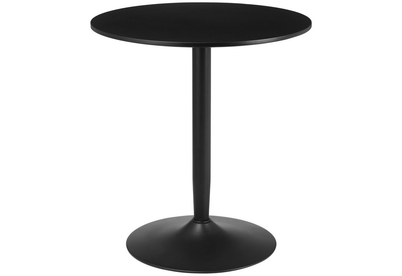 HOMCOM Esstisch Moderner Küchentisch mit Stahlfuß (Esszimmerisch, 1-St., Runder Esstisch), Schwarz 70 x 70 x 75 cm von HOMCOM