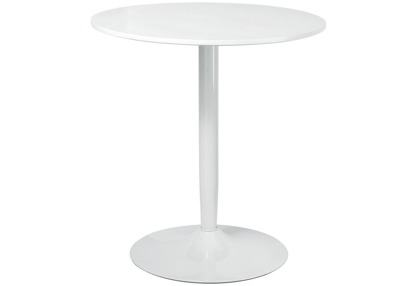 HOMCOM Esstisch Moderner Küchentisch mit Stahlfuß (Esszimmerisch, 1-St., Runder Esstisch), Weiß 70 x 70 x 75 cm von HOMCOM