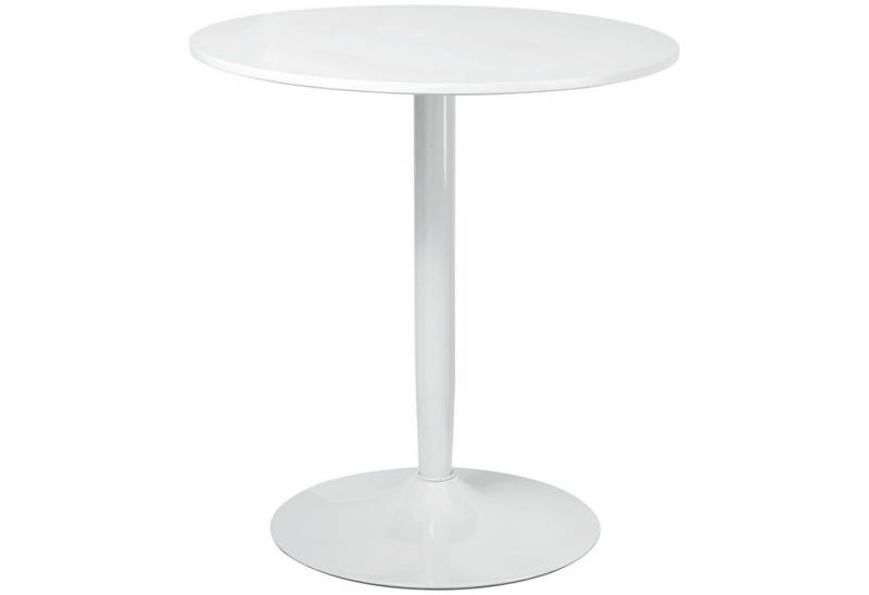 HOMCOM Esstisch Moderner Küchentisch mit Stahlfuß (Esszimmerisch, 1-St., Runder Esstisch), Weiß 70 x 70 x 75 cm von HOMCOM