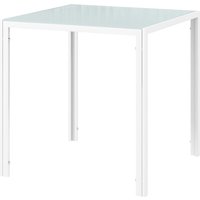 HOMCOM Esstisch Quadratischer Küchentisch für 4 Personen, Esszimmertisch aus Hartglas, bis 80 kg belastbar, für Küche, Esszimmer, 75 x 75 x 75 cm, Weiß Aosom HOMCOM Esstisch Quadratischer Küchentisch für 4 Personen, Esszimmertisch aus Hartglas, bis 80 kg belastbar, für Küche, Esszimmer, 75 x 75 x 75 cm, Weiß Aosom von HOMCOM