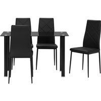 HOMCOM Esstisch-Set mit 4 Stühlen, 5-teiliges Küchenmöbel-Set, gehärtete Glasplatte, Stahlfüße, Schwarz Aosom HOMCOM Esstisch-Set mit 4 Stühlen, 5-teiliges Küchenmöbel-Set, gehärtete Glasplatte, Stahlfüße, Schwarz Aosom von HOMCOM