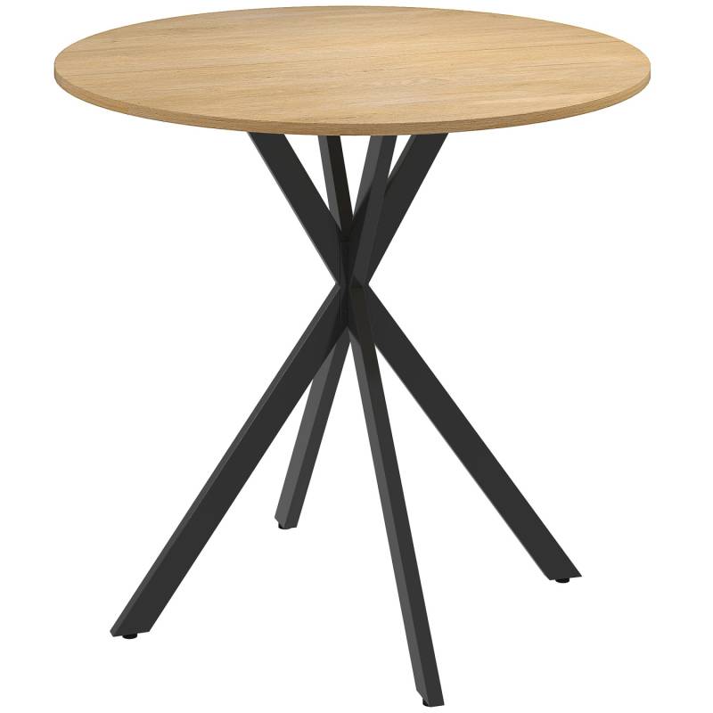 HOMCOM Esstisch Spanplatte Stahl 80L x 80B x 75H cm Eiche von HOMCOM