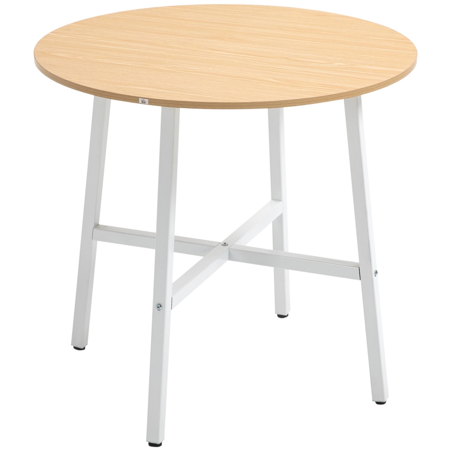 HOMCOM Esstisch Spanplatte Stahl Naturholz 80L x 80B x 76H cm von HOMCOM