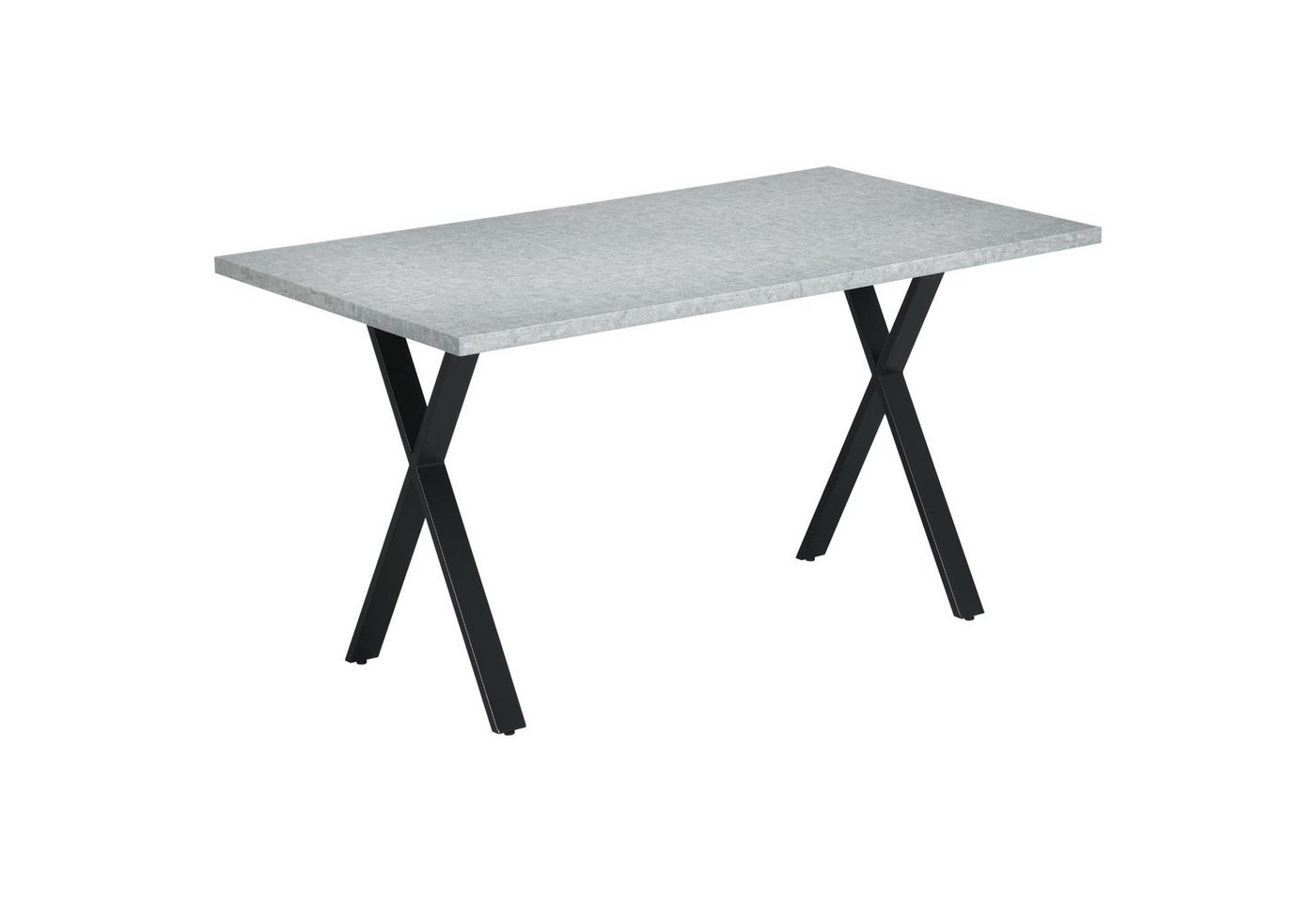 HOMCOM Esstisch Wohnzimmertisch für 6 Personen (Esszimmertisch, 1-St., Küchentisch), Grau 140 x 80 x 76 cm von HOMCOM