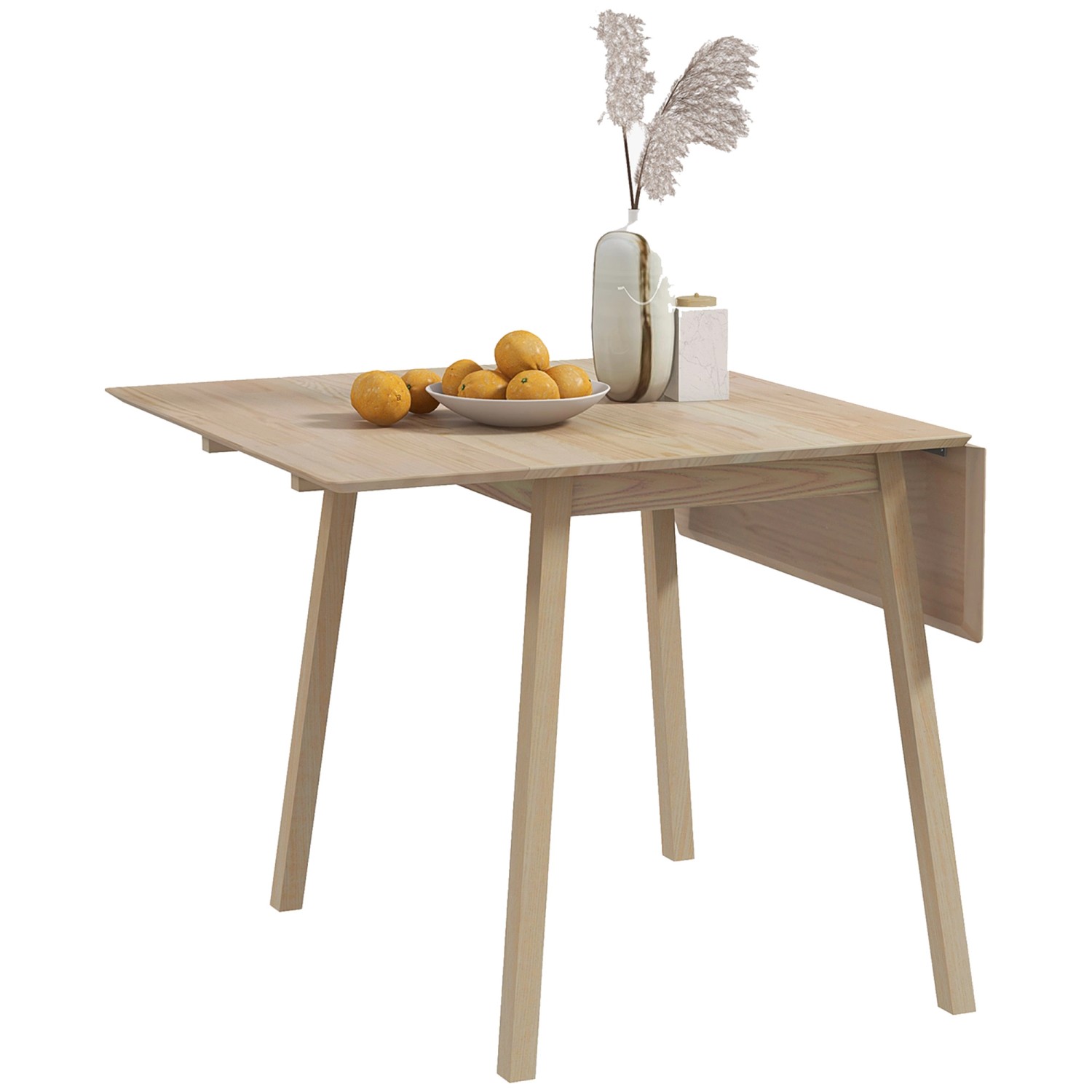 HOMCOM Esstisch für 2-4 Personen Kiefernholz Naturholz 110L x 86B x 75H cm von HOMCOM