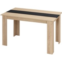 HOMCOM Esstisch im modernen Design mit großer Tischplatte für 4-6 Personen aus Spanplatte, Maße 120L x 69B x 75H cm in Schwarz und Natur   Aosom von HOMCOM
