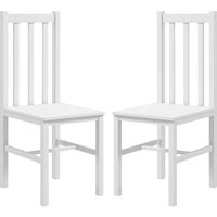 HOMCOM Esszimmerstühle, 2er-Set Küchenstuhl, Essstuhl mit Rückenlehne, Wohnzimmerstuhl, bis 120 kg belastbar, Kiefernholz, Weiß Aosom HOMCOM Esszimmerstühle, 2er-Set Küchenstuhl, Essstuhl mit Rückenlehne, Wohnzimmerstuhl, bis 120 kg belastbar, Kiefernholz, Weiß Aosom von HOMCOM