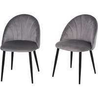 Esszimmerstühle 2er Set Küchenstuhl mit muschelförmiger Rückenlehne, Samtoptik, Sessel Polsterstuhl mit Fußpolster, Stühle, Wohnzimmerstuhl mit Esszimmerstühle 2er Set Küchenstuhl mit muschelförmiger Rückenlehne, Samtoptik, Sessel Polsterstuhl mit Fußpolster, Stühle, Wohnzimmerstuhl mit von HOMCOM