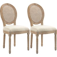 HOMCOM Esszimmerstühle 2er Set Küchenstuhl mit Rattan-Rückenlehne, Leinenoptik, Sessel Polsterstuhl, Stühle, Wohnzimmerstuhl mit Holzbeine für Esstisch, Beige Aosom HOMCOM Esszimmerstühle 2er Set Küchenstuhl mit Rattan-Rückenlehne, Leinenoptik, Sessel Polsterstuhl, Stühle, Wohnzimmerstuhl mit Holzbeine für Esstisch, Beige Aosom von HOMCOM