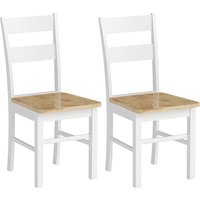 HOMCOM Esszimmerstühle 2er Set Küchenstuhl mit Rückenlehne, Armlose Stühle, Wohnzimmerstuhl aus Holz für Esstisch, Eiche   Aosom von HOMCOM