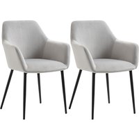 HOMCOM Esszimmerstühle 2er Set Küchenstuhl mit Rückenlehne, Polsterstuhl in Samtoptik, Stahlbeine, hellgrau, 54 x 57 x 80 cm für Wohnzimmer Aosom.de HOMCOM Esszimmerstühle 2er Set Küchenstuhl mit Rückenlehne, Polsterstuhl in Samtoptik, Stahlbeine, hellgrau, 54 x 57 x 80 cm für Wohnzimmer Aosom.de von HOMCOM