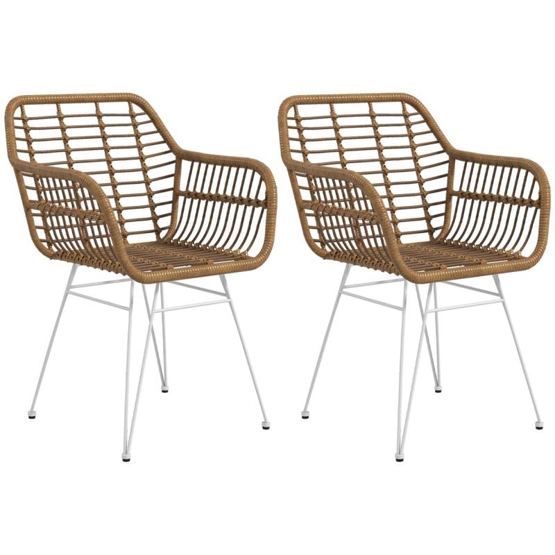 HOMCOM Esszimmerstühle 2er Set mit Geneigter Rückenlehne von HOMCOM