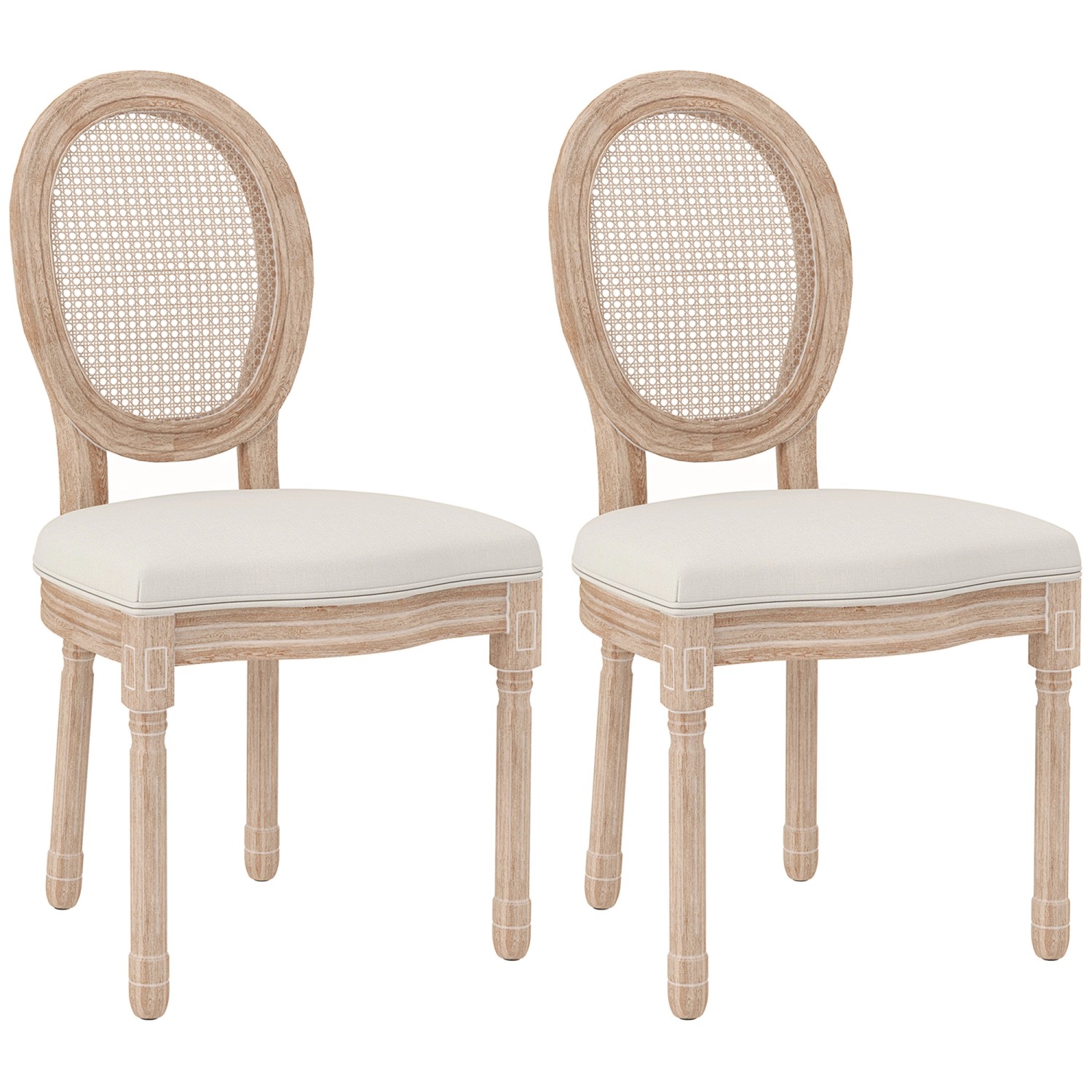 HOMCOM Esszimmerstühle 2er-Set mit Rückenlehne Leinenoptik Rattanoptik HOMCOM Esszimmerstühle 2er-Set mit Rückenlehne Leinenoptik Rattanoptik von HOMCOM