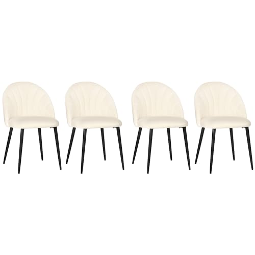 HOMCOM Esszimmerstühle 4er Set Küchenstuhl Wohnzimmerstuhl Polsterstuhl Bürostuhl mit Rückenlehne Skandi-Design Samt Metall 52 x 54 x 79 cm HOMCOM Esszimmerstühle 4er Set Küchenstuhl Wohnzimmerstuhl Polsterstuhl Bürostuhl mit Rückenlehne Skandi-Design Samt Metall 52 x 54 x 79 cm von HOMCOM