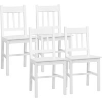 HOMCOM Esszimmerstühle 4er Set Küchenstuhl mit Rückenlehne, Wohnzimmerstuhl, Stühle mit Modern-Stil, Essstühle aus Kiefernholz für Esstisch, Weiß HOMCOM Esszimmerstühle 4er Set Küchenstuhl mit Rückenlehne, Wohnzimmerstuhl, Stühle mit Modern-Stil, Essstühle aus Kiefernholz für Esstisch, Weiß von HOMCOM