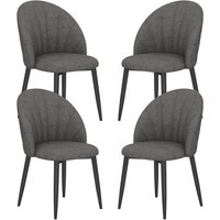 HOMCOM Esszimmerstühle 4er Set Küchenstuhl mit Samtoptik, Ergonomischer Rückenlehne, modern Polsterstuhl mit Stahlbeine, Stühle für Esstisch Esszimmer, Dunkelgrau Aosom HOMCOM Esszimmerstühle 4er Set Küchenstuhl mit Samtoptik, Ergonomischer Rückenlehne, modern Polsterstuhl mit Stahlbeine, Stühle für Esstisch Esszimmer, Dunkelgrau Aosom von HOMCOM