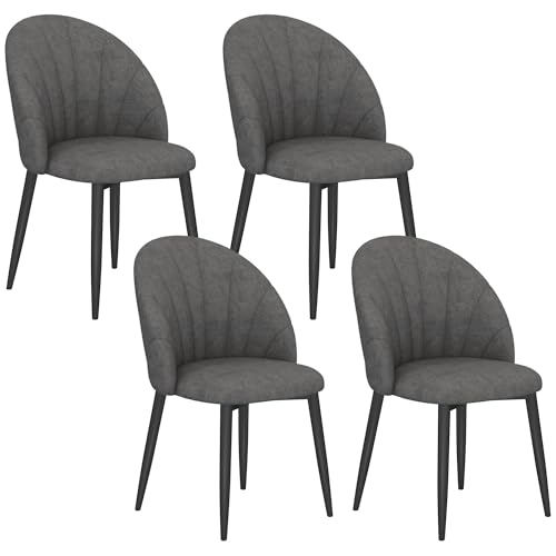 HOMCOM Esszimmerstühle 4er Set Küchenstuhl mit Samtoptik, Ergonomischer Rückenlehne, modern Polsterstuhl mit Stahlbeine, Stühle für Esstisch Esszimmer, Dunkelgrau HOMCOM Esszimmerstühle 4er Set Küchenstuhl mit Samtoptik, Ergonomischer Rückenlehne, modern Polsterstuhl mit Stahlbeine, Stühle für Esstisch Esszimmer, Dunkelgrau von HOMCOM