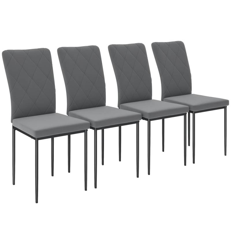 HOMCOM Esszimmerstühle Polyester Dunkelgrau 58L x 42B x 95H cm von HOMCOM