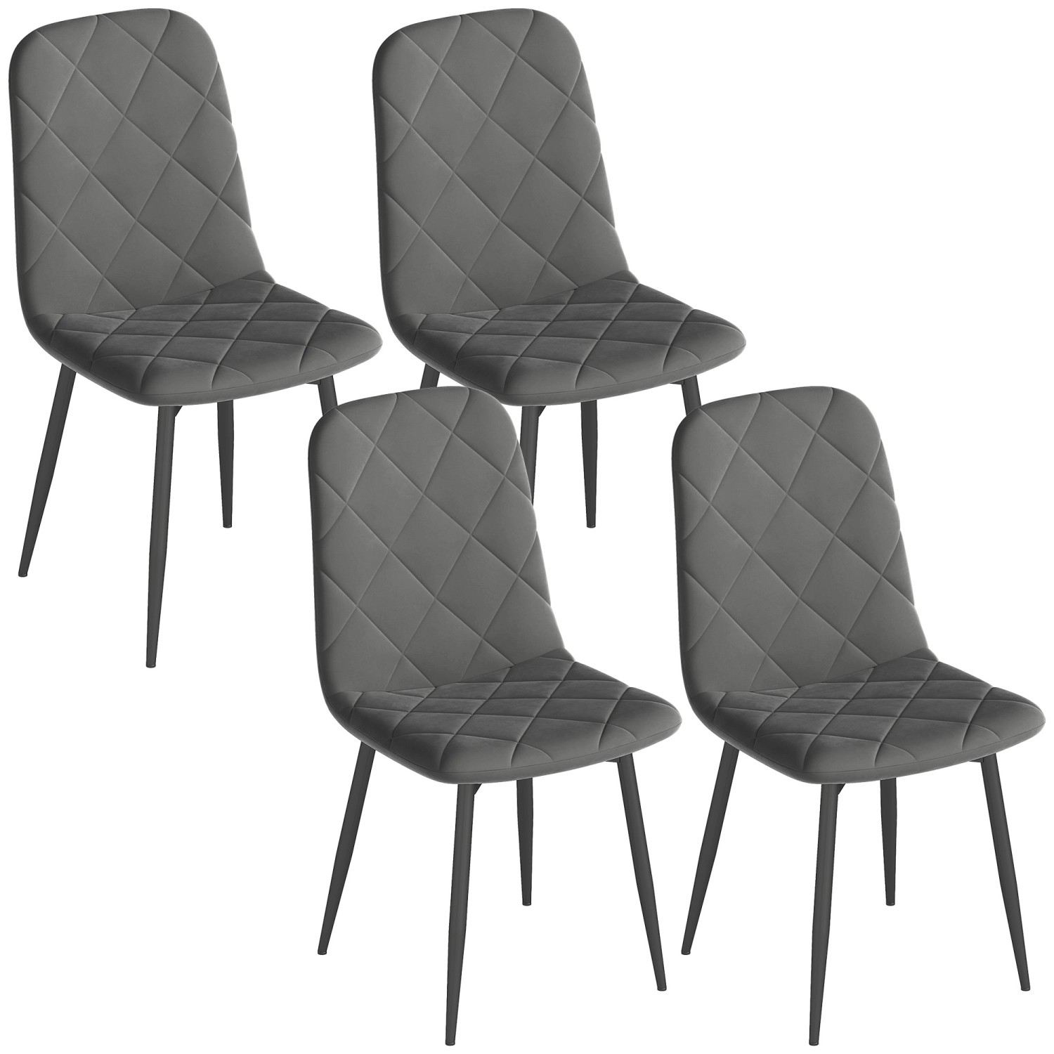 HOMCOM Esszimmerstühle Polyester Stahl 45L x 54B x 87H cm Grau HOMCOM Esszimmerstühle Polyester Stahl 45L x 54B x 87H cm Grau von HOMCOM