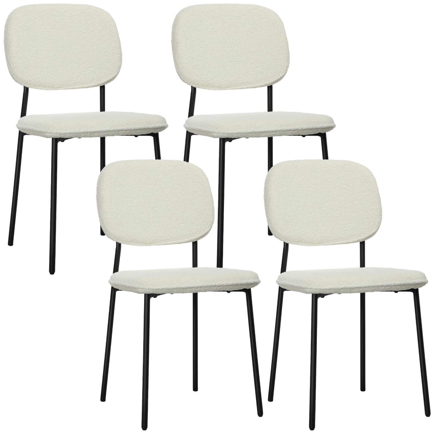 HOMCOM Esszimmerstühle Polyester Stahl 49L x 47B x 85H cm Weiß HOMCOM Esszimmerstühle Polyester Stahl 49L x 47B x 85H cm Weiß von HOMCOM