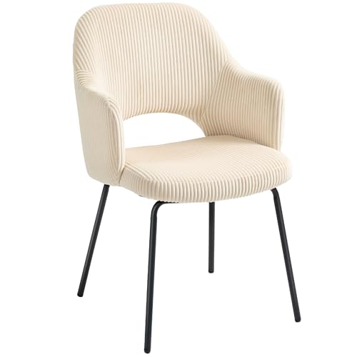 HOMCOM Esszimmerstuhl, Küchenstuhl mit Armlehne, Rückenlehne, gepolsterte Sitzfäche, Stahlbeinen, Essstuhl, Polsterstuhl für Küche, Esszimmer, Wohnzimmer, Beige HOMCOM Esszimmerstuhl, Küchenstuhl mit Armlehne, Rückenlehne, gepolsterte Sitzfäche, Stahlbeinen, Essstuhl, Polsterstuhl für Küche, Esszimmer, Wohnzimmer, Beige von HOMCOM