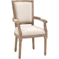HOMCOM Esszimmerstuhl Küchenstuhl mit Armlehne und Linen-Touch, Polsterstuhl im Vintage Design bis 150 kg, 59x63,5x96cm   Aosom.de von HOMCOM