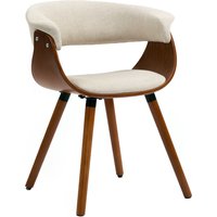 HOMCOM Esszimmerstuhl Küchenstuhl mit Rückenlehne, Leinenoptik, Sessel Polsterstuhl mit Holzbeine für Esstisch, Beige   Aosom von HOMCOM