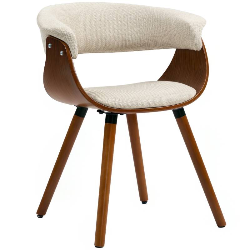 HOMCOM Esszimmerstuhl Polyester Schaumstoff 62L x 55B x 75H cm Beige von HOMCOM