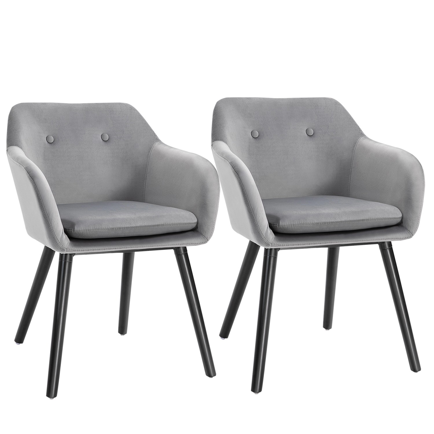 HOMCOM Esszimmerstuhl Polyester Schaumstoff Grau 54L x 56B x 74H cm von HOMCOM
