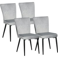 HOMCOM Esszimmerstuhl Set 4er Set Küchenstühle mit Rückenlehne, graue Polster in Samtoptik, robustes Stahlgestell, 46x65x87cm Aosom.de HOMCOM Esszimmerstuhl Set 4er Set Küchenstühle mit Rückenlehne, graue Polster in Samtoptik, robustes Stahlgestell, 46x65x87cm Aosom.de von HOMCOM