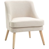 HOMCOM Sessel Loungesessel mit Leinenoptik, Armlehne, Gepolstert Relaxsessel mit Holzbeine, für Wohnzimmer, Schlafzimmer, Cremeweiß HOMCOM Sessel Loungesessel mit Leinenoptik, Armlehne, Gepolstert Relaxsessel mit Holzbeine, für Wohnzimmer, Schlafzimmer, Cremeweiß von HOMCOM