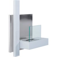 HOMCOM Ethanol-Kamin, BxHxT: 63 x 22 x 63 cm, Stahl - weiss von HOMCOM