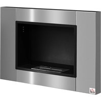 HOMCOM Biokamin 80x40cm Ethanol und Gelkamin mit 0,9-Liter-Brenner Bio Ethanolkamin Edelstahl Bioethanol Kamin zum Aufhängen an die Wand Wandkamin von HOMCOM
