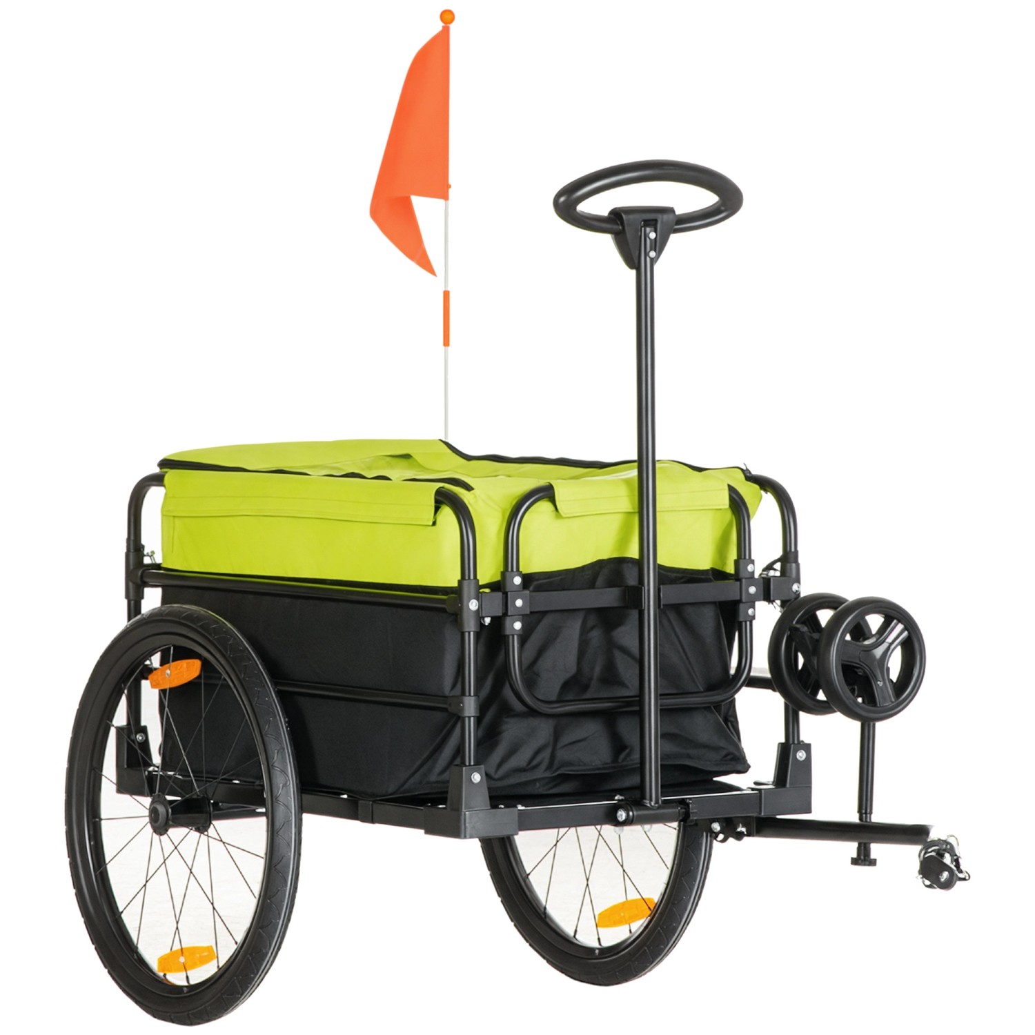 HOMCOM Fahrradanhänger mit Kupplung Abnehmbar Reflektoren Oxford Gelb HOMCOM Fahrradanhänger mit Kupplung Abnehmbar Reflektoren Oxford Gelb von HOMCOM