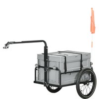 HOMCOM Fahrradanhänger mit abnehmbarer und faltbarer 65L Aufbewahrungsbox, Sicherheitsreflektoren, maximale Belastung von 40KG, grau Aosom HOMCOM Fahrradanhänger mit abnehmbarer und faltbarer 65L Aufbewahrungsbox, Sicherheitsreflektoren, maximale Belastung von 40KG, grau Aosom von HOMCOM