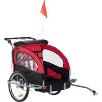 HOMCOM Fahrradanhänger rot rot B/H/L: ca. 88x155x108 cm von HOMCOM