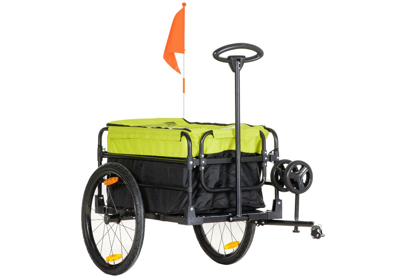 HOMCOM Fahrradlastenanhänger 2-in-1 Fahrradanhänger, mit 20 Zoll-Luftreifen 40 kg Belastbarkeit, bis 40 kg Belastbar, Oxford, Gelb HOMCOM Fahrradlastenanhänger 2-in-1 Fahrradanhänger, mit 20 Zoll-Luftreifen 40 kg Belastbarkeit, bis 40 kg Belastbar, Oxford, Gelb von HOMCOM