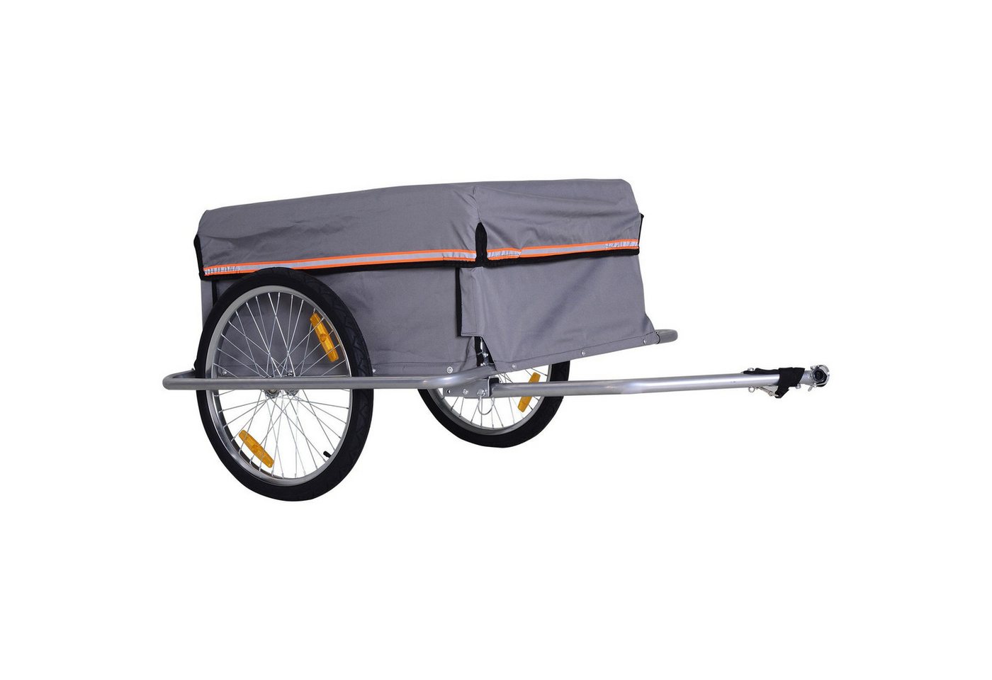 HOMCOM Fahrradlastenanhänger Lastenanhänger Transportanhänger Fahrrad Anhänge CargoTrailer, 140L x 88B x 60H cm von HOMCOM