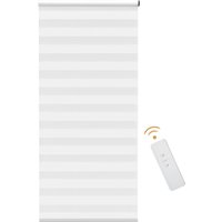 HOMCOM Fensterrollo, Elektrischer Zebra-Rollo, mit Fernbedienung, Weiß, 80x180cm von HOMCOM