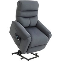 HOMCOM Fernsehsessel mit Aufstehhilfe Elektrisch, Massagesessel mit Liegefunktion und Wärmefunktion, Relaxsessel mit Fernbedienung und Seitentasche von HOMCOM