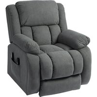 HOMCOM Fernsehsessel mit Aufstehhilfe Elektrisch Relaxsessel mit Liegefunktion, Massagefunktion, USB-Abschluss, TV-Sessel mit Heizfunktion, Fernbedienung und Seitentasche, Grau   Aosom von HOMCOM