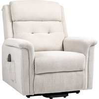 HOMCOM Massagesessel Aufstehhilfe, elektrisch, 180° neigbar, mit Liegefunktion, Fernbedienung, Seitentasche, 92L x 87B x 108H cm, Hellgrau  Aoso von HOMCOM