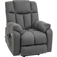 HOMCOM Fernsehsessel mit Aufstehhilfe Elektrisch Relaxsessel mit Liegefunktion, USB- Anschluss, TV-Sessel mit Taschenfederkern, Seitentasche und Fernbedienung, Dunkelgrau   Aosom von HOMCOM